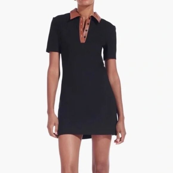 Black Staud Jay Polo Mini Dress Size M - Picture 1 of 3